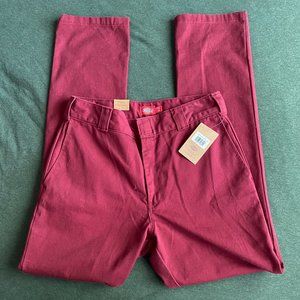 NWT Dickies Brick Red Juniors Straight Work Pants Size 7